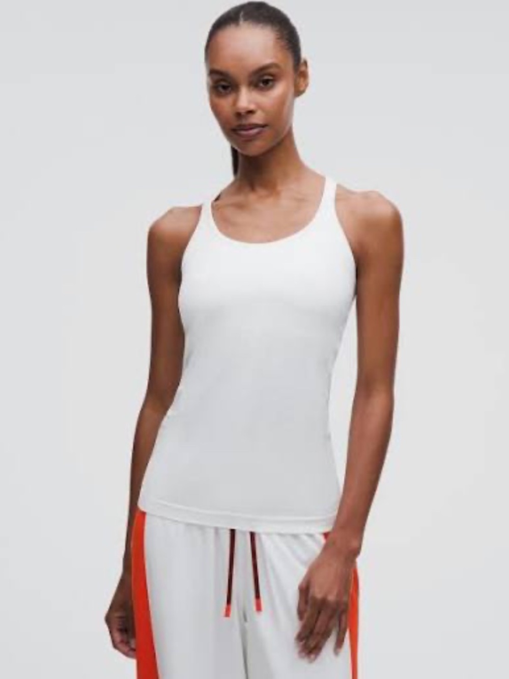 LULULEMON EBB TO STREET WHITE TANK WITH PADS, SZ 2